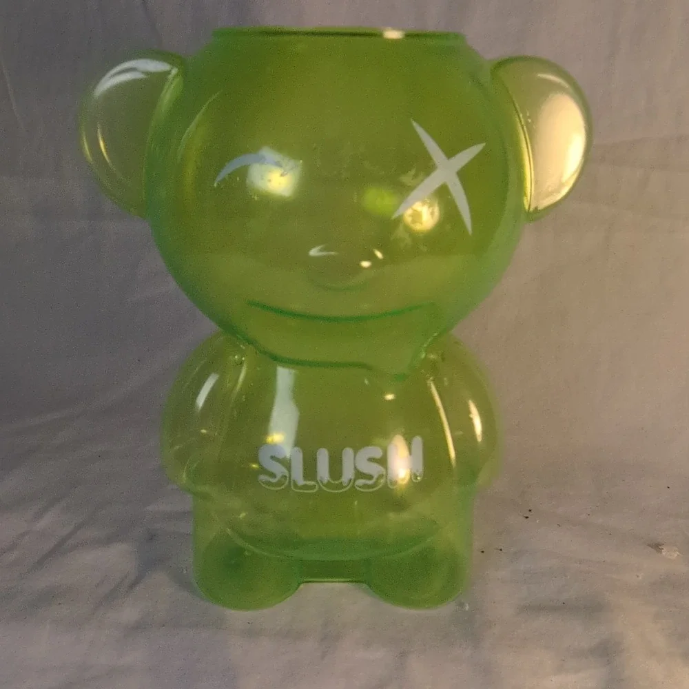 SLUSH Green Cartoon Canister French Quarter New Orleans Plastic Jar